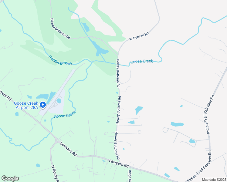 map of restaurants, bars, coffee shops, grocery stores, and more near 6413 Howey Bottoms Road in Indian Trail
