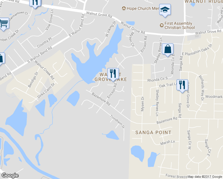 map of restaurants, bars, coffee shops, grocery stores, and more near 321 Ericson Road in Memphis