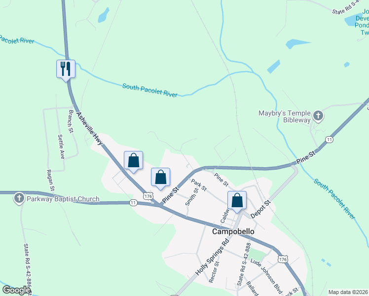map of restaurants, bars, coffee shops, grocery stores, and more near 50 Roberts Street in Campobello