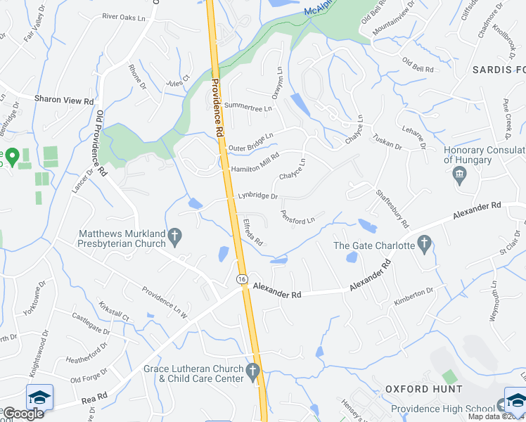 map of restaurants, bars, coffee shops, grocery stores, and more near 2334 Oberwood Drive in Charlotte