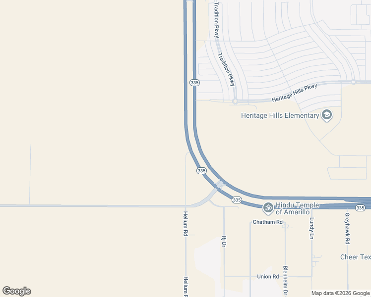 map of restaurants, bars, coffee shops, grocery stores, and more near Helium Road in Amarillo
