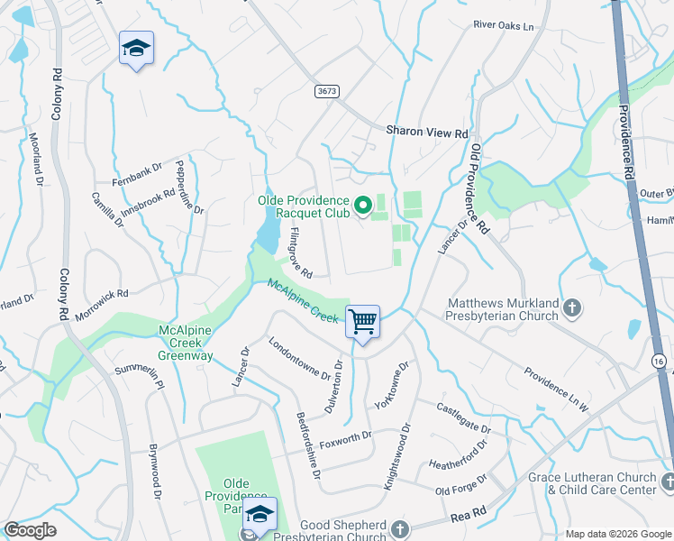 map of restaurants, bars, coffee shops, grocery stores, and more near 5927 Laurium Road in Charlotte