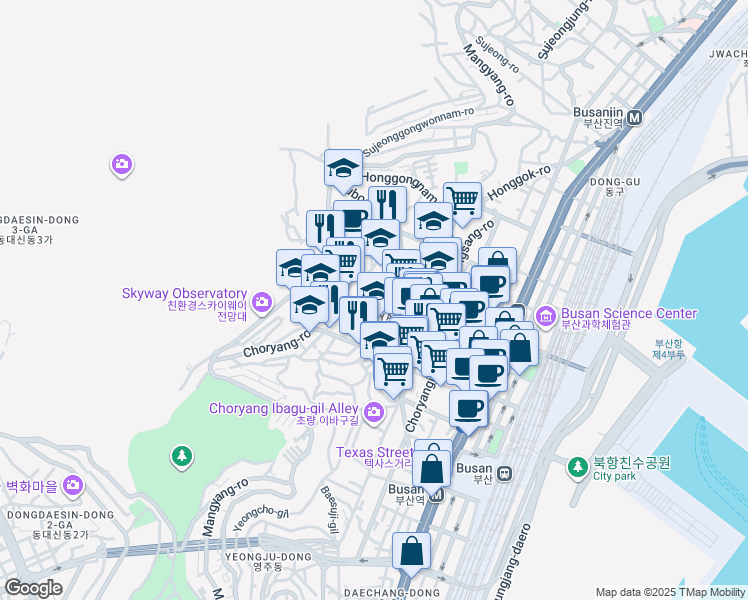 map of restaurants, bars, coffee shops, grocery stores, and more near in 