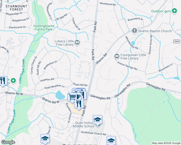 map of restaurants, bars, coffee shops, grocery stores, and more near None in Charlotte