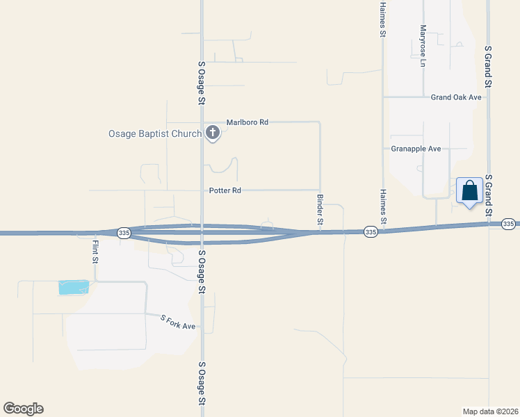 map of restaurants, bars, coffee shops, grocery stores, and more near South Osage Street in Amarillo