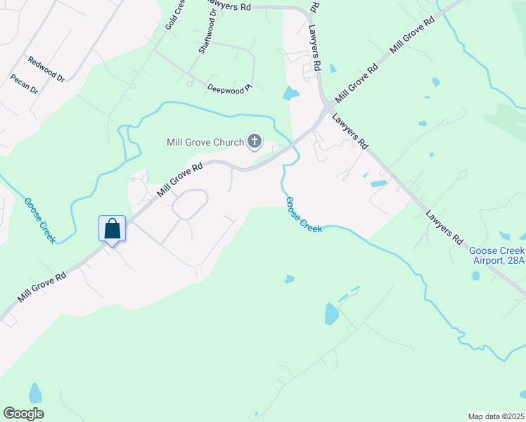 map of restaurants, bars, coffee shops, grocery stores, and more near Mill Grove Road in Indian Trail