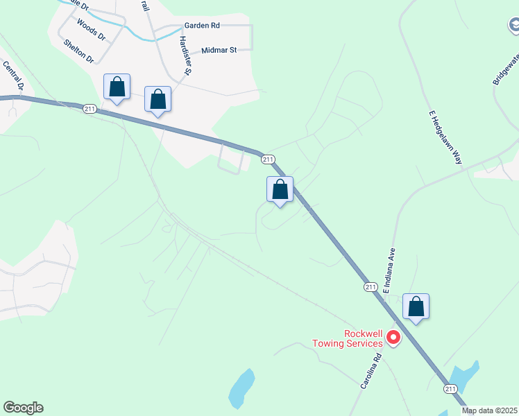 map of restaurants, bars, coffee shops, grocery stores, and more near Industrial Way in Moore County