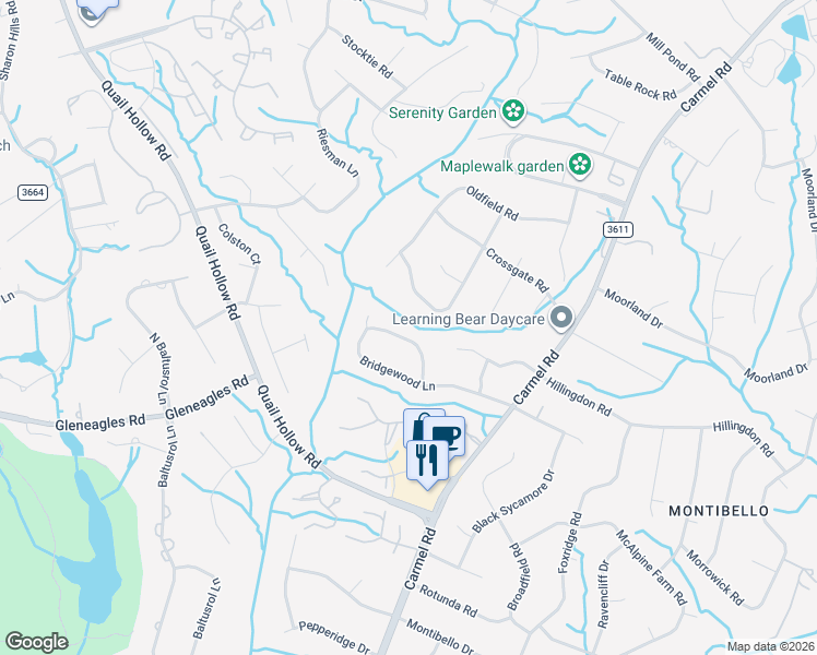 map of restaurants, bars, coffee shops, grocery stores, and more near in Charlotte