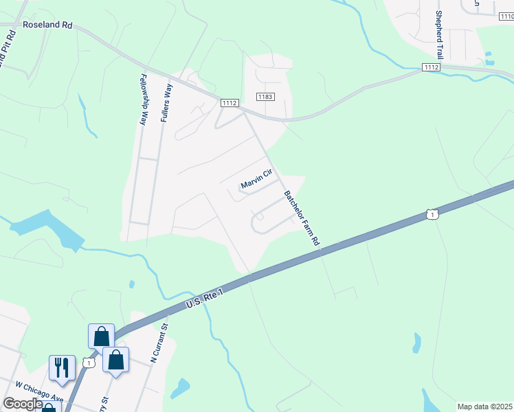 map of restaurants, bars, coffee shops, grocery stores, and more near 245 Meadowfield Circle in Aberdeen
