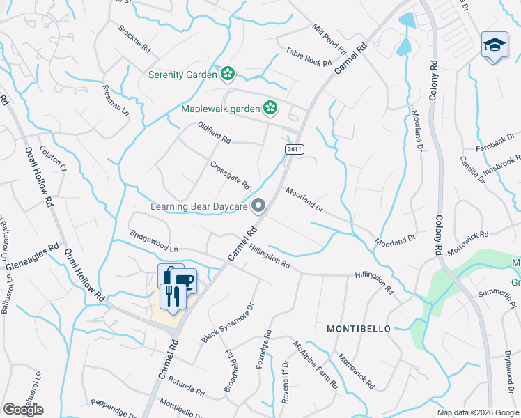 map of restaurants, bars, coffee shops, grocery stores, and more near in Charlotte
