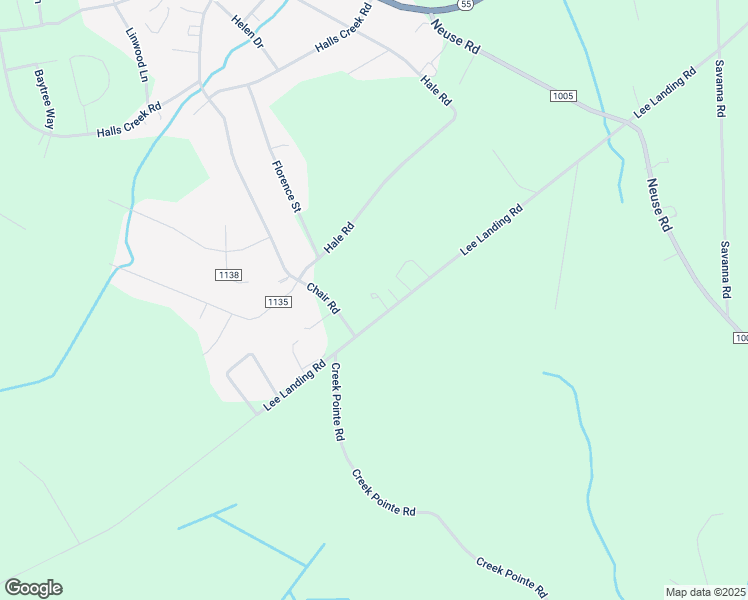 map of restaurants, bars, coffee shops, grocery stores, and more near 1564 Lee Landing Road in New Bern