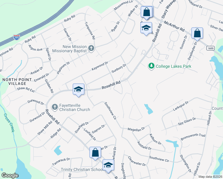 map of restaurants, bars, coffee shops, grocery stores, and more near 926 Floras Lane in Fayetteville