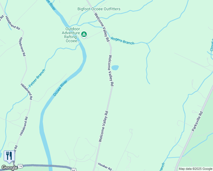 map of restaurants, bars, coffee shops, grocery stores, and more near 437 Welcome Valley Road in Benton