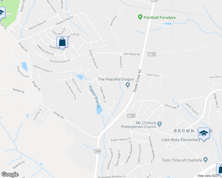 map of restaurants, bars, coffee shops, grocery stores, and more near 13300 Krislyn Woods Place in Charlotte