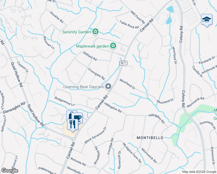 map of restaurants, bars, coffee shops, grocery stores, and more near in Charlotte