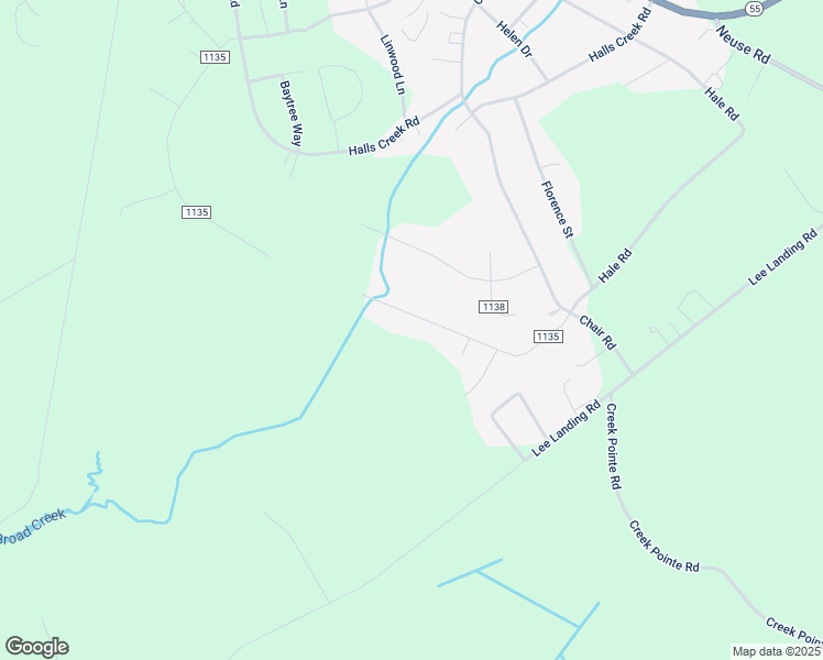 map of restaurants, bars, coffee shops, grocery stores, and more near 395 Longleaf Drive in New Bern
