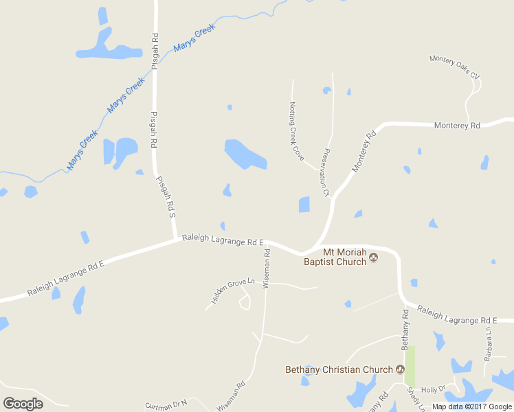 map of restaurants, bars, coffee shops, grocery stores, and more near 10760 Raleigh Lagrange Road East in Shelby County