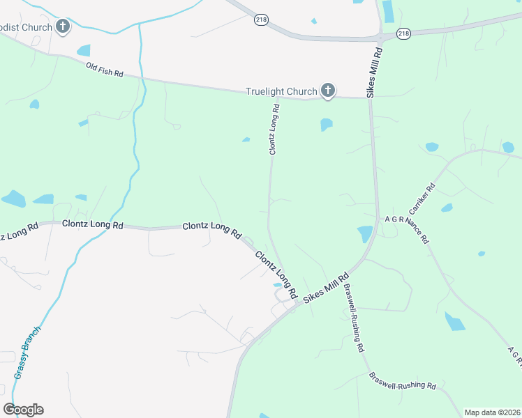 map of restaurants, bars, coffee shops, grocery stores, and more near 2107 Clontz Long Road in Monroe