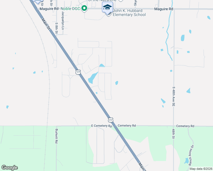 map of restaurants, bars, coffee shops, grocery stores, and more near 1425 Gypsum Place in Noble