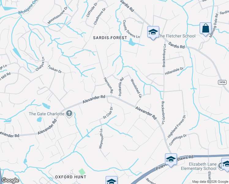 map of restaurants, bars, coffee shops, grocery stores, and more near in Charlotte