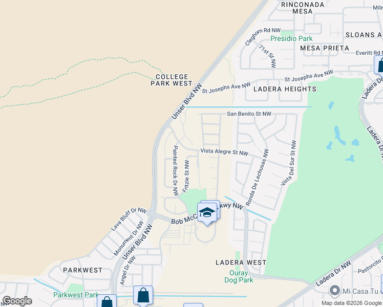 map of restaurants, bars, coffee shops, grocery stores, and more near 7815 Al Street in Albuquerque