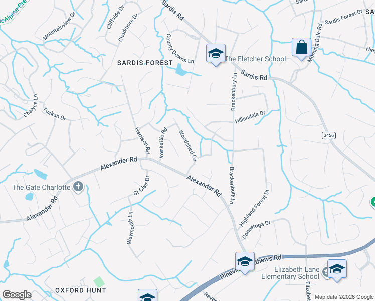 map of restaurants, bars, coffee shops, grocery stores, and more near in Charlotte