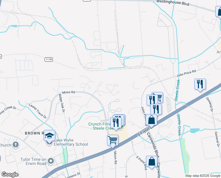 map of restaurants, bars, coffee shops, grocery stores, and more near 12705 Spirit Bound Way in Charlotte