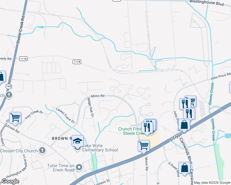 map of restaurants, bars, coffee shops, grocery stores, and more near in Charlotte