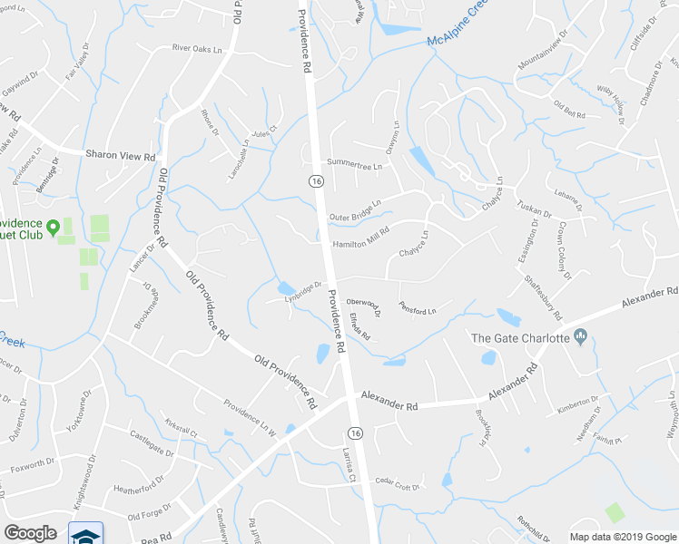 map of restaurants, bars, coffee shops, grocery stores, and more near 2436 Lynbridge Drive in Charlotte