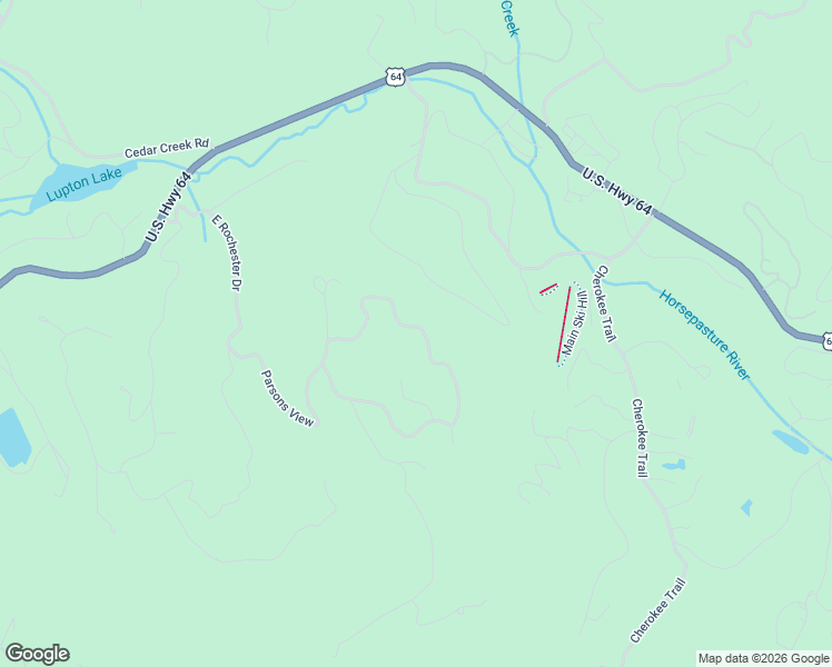 map of restaurants, bars, coffee shops, grocery stores, and more near 55 Ledgeview Road in Cashiers