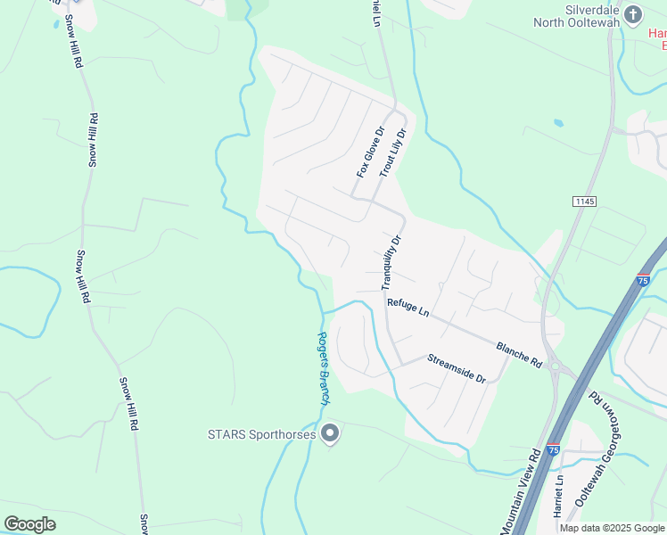 map of restaurants, bars, coffee shops, grocery stores, and more near 7968 Vervena Drive in Ooltewah
