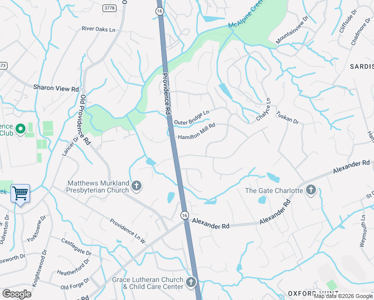 map of restaurants, bars, coffee shops, grocery stores, and more near 2436 Lynbridge Drive in Charlotte