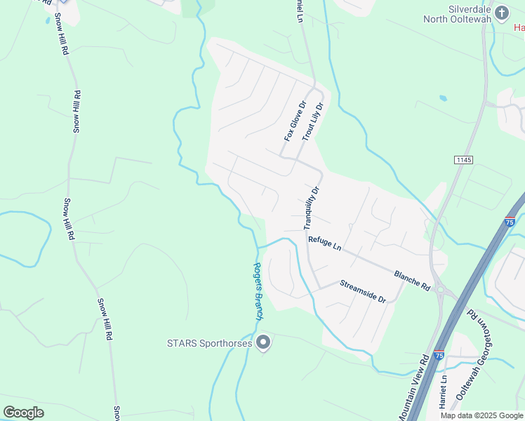 map of restaurants, bars, coffee shops, grocery stores, and more near 7968 Vervena Drive in Ooltewah