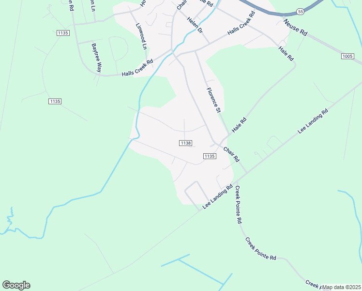 map of restaurants, bars, coffee shops, grocery stores, and more near 56 Black Horse Run South in New Bern
