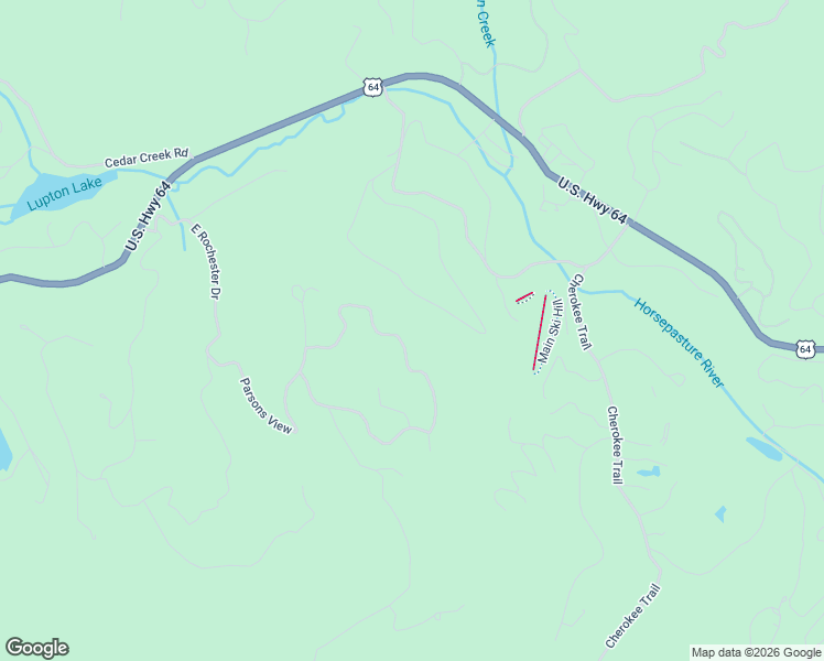 map of restaurants, bars, coffee shops, grocery stores, and more near 54 Ledgeview Road in Cashiers