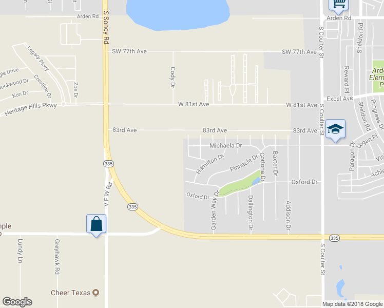 map of restaurants, bars, coffee shops, grocery stores, and more near 8409 Kinderhook Court in Amarillo