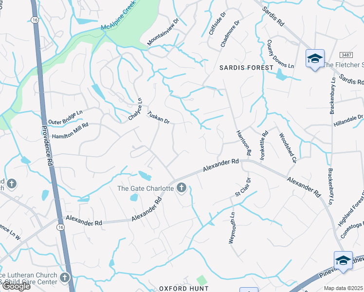 map of restaurants, bars, coffee shops, grocery stores, and more near 7203 Colleton Place in Charlotte