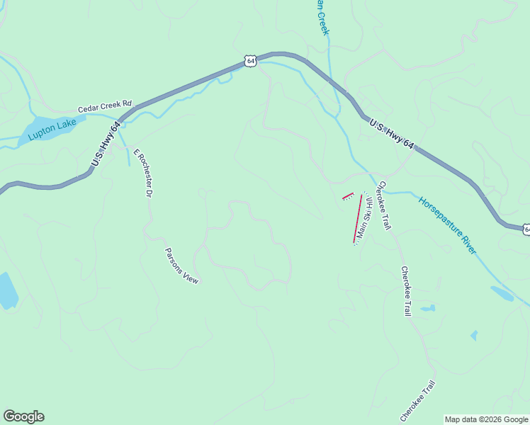 map of restaurants, bars, coffee shops, grocery stores, and more near 55 Ledgeview Road in Cashiers