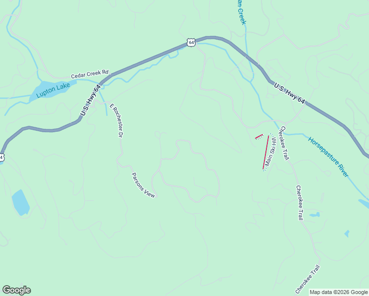 map of restaurants, bars, coffee shops, grocery stores, and more near 42 Ledgeview Road in Cashiers