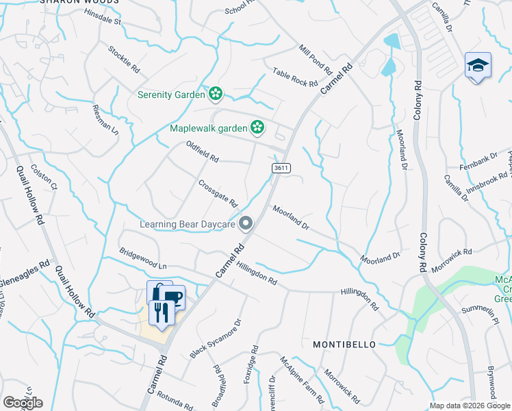 map of restaurants, bars, coffee shops, grocery stores, and more near in Charlotte