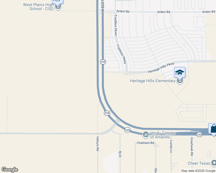 map of restaurants, bars, coffee shops, grocery stores, and more near in Amarillo