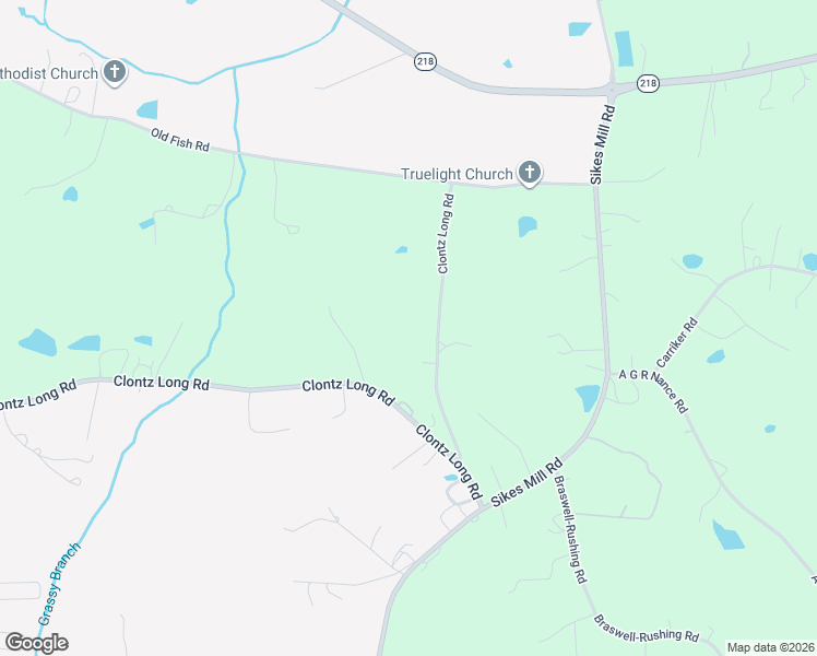 map of restaurants, bars, coffee shops, grocery stores, and more near 2107 Clontz Long Road in Monroe