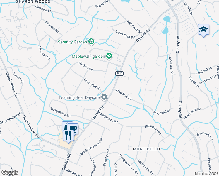 map of restaurants, bars, coffee shops, grocery stores, and more near in Charlotte
