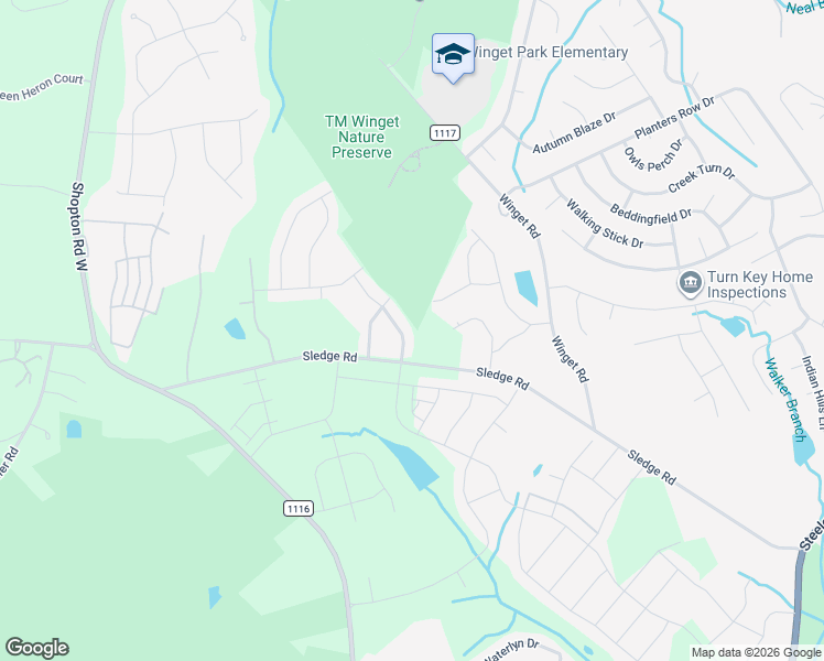 map of restaurants, bars, coffee shops, grocery stores, and more near 14010 Sledge Road in Charlotte