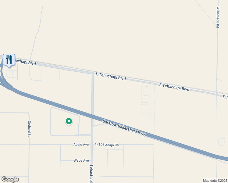 map of restaurants, bars, coffee shops, grocery stores, and more near 2 Tehachapi Boulevard in Tehachapi