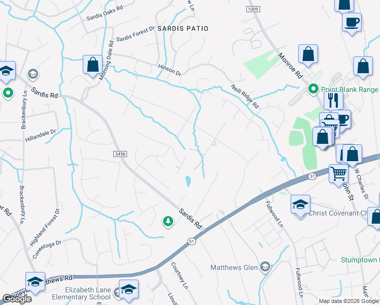 map of restaurants, bars, coffee shops, grocery stores, and more near 509 Trafalgar Place in Matthews