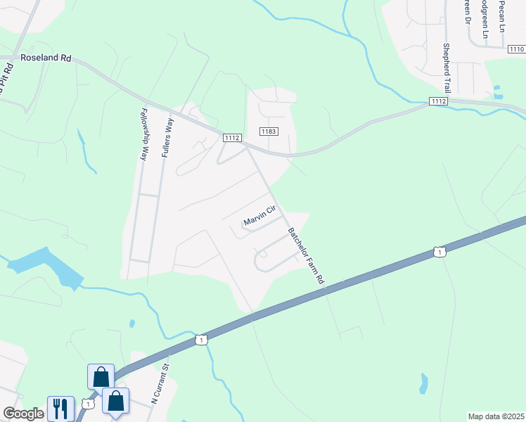 map of restaurants, bars, coffee shops, grocery stores, and more near 1st Street in Aberdeen