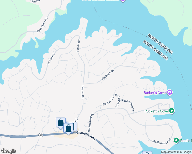 map of restaurants, bars, coffee shops, grocery stores, and more near 5054 Watersail Way in Clover