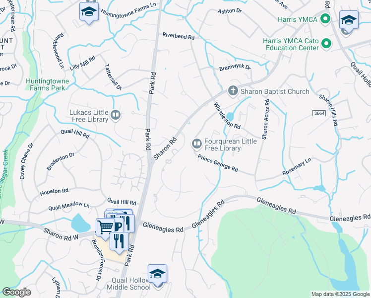 map of restaurants, bars, coffee shops, grocery stores, and more near in Charlotte