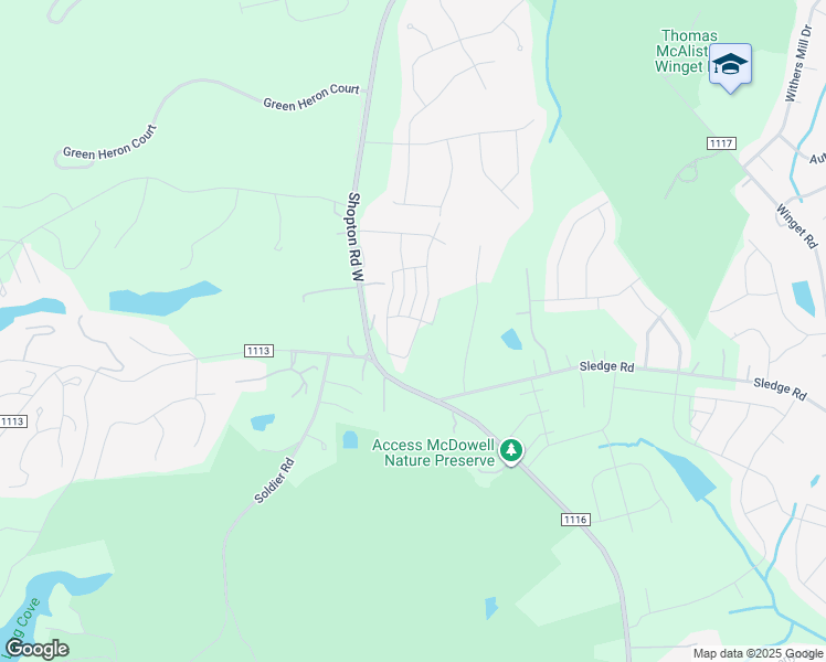 map of restaurants, bars, coffee shops, grocery stores, and more near 14201 Shopton Road West in Charlotte